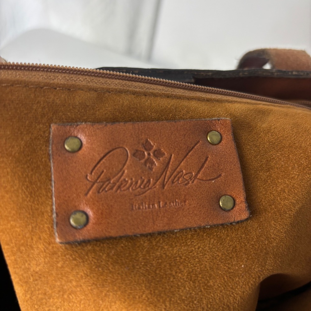 Patricia Nash Toscano Studded Perforated Leather Tote Bag Brown Boho Western - Picture 4 of 13